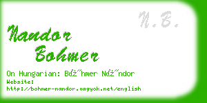 nandor bohmer business card